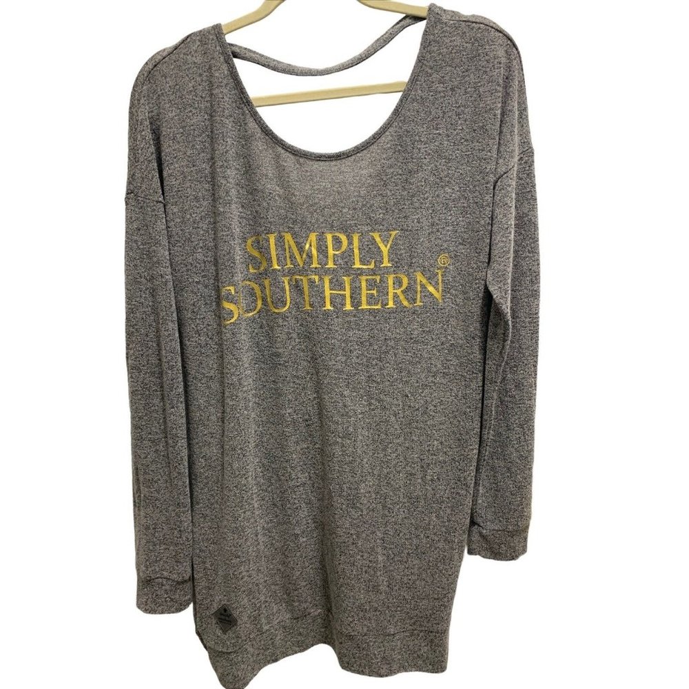 Simply Southern Woman’s Gray Knit Top Size Large